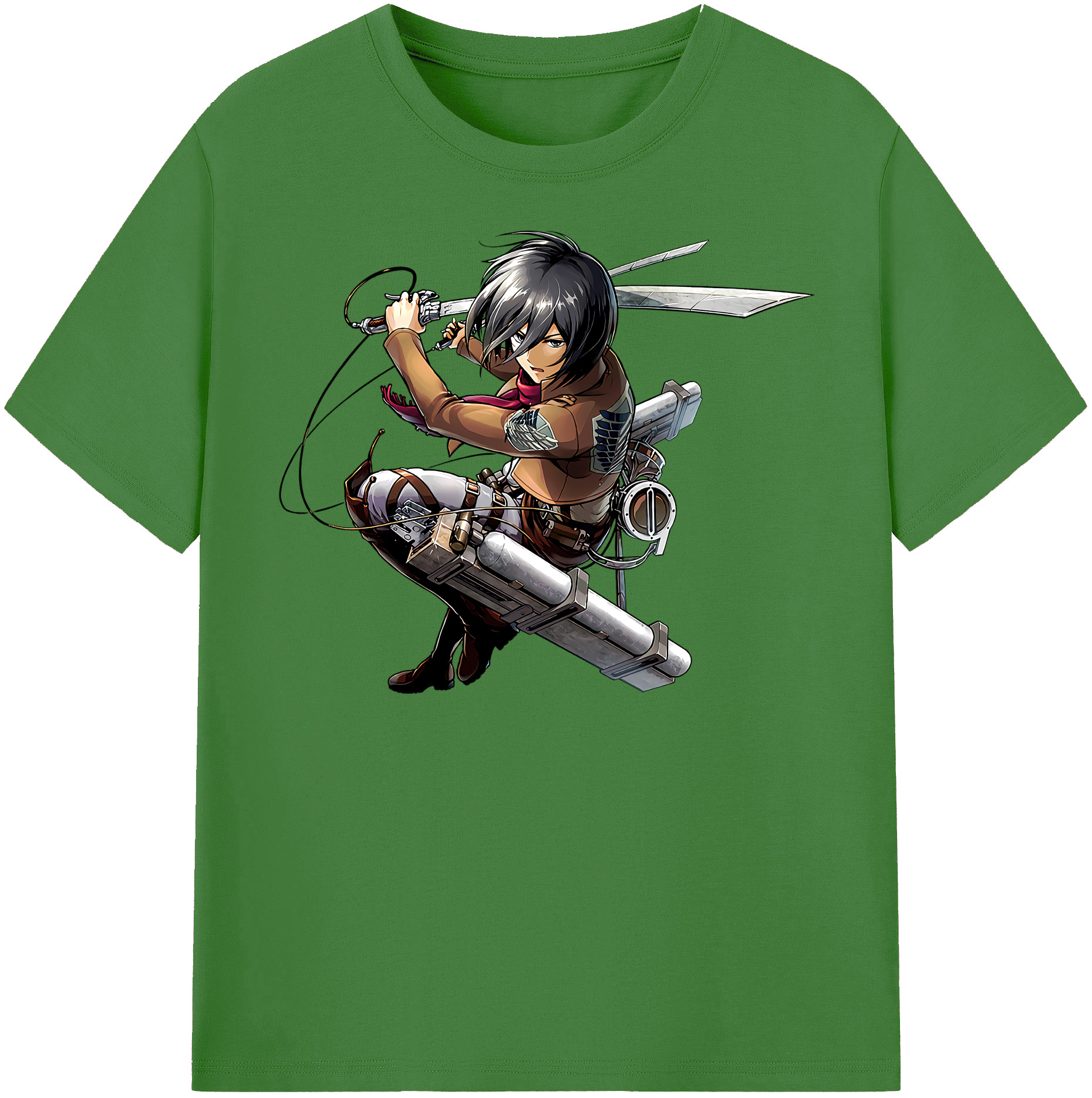 （画像用） 進撃の巨人 ミカサ·アッカーマン Attack on Titan Mikasa Ackerman レディースカジュアルプリントTシャツ（綿100％）